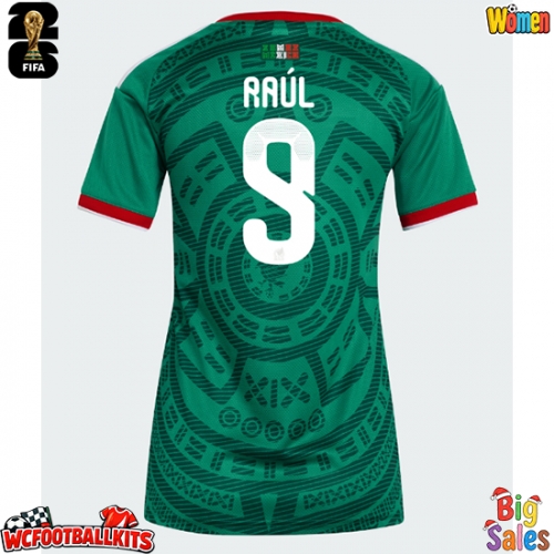 Mexico Raul Jimenez #9 Replica Home Stadium Shirt for Women World Cup 2026 Short Sleeve